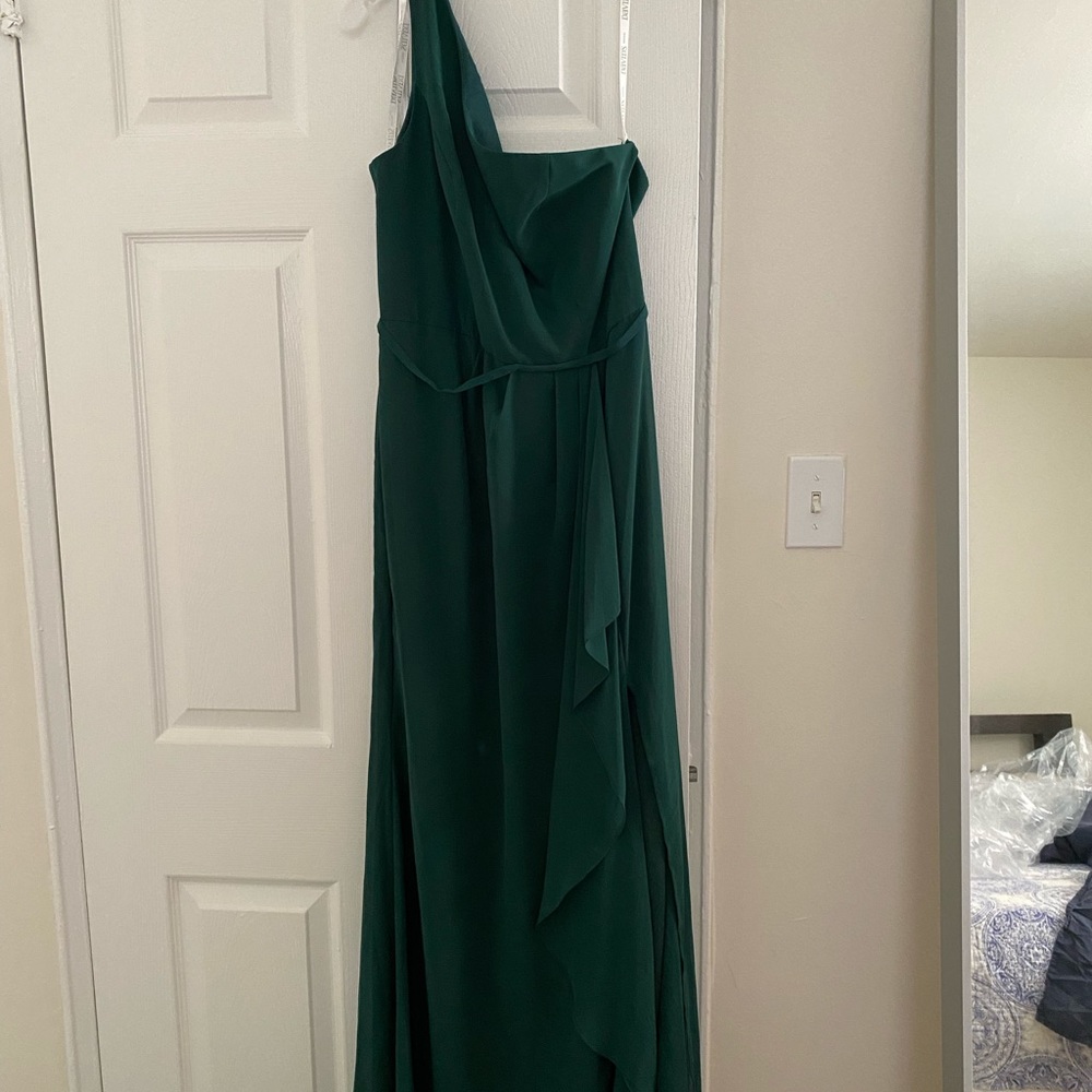 Bridesmaid dress, style F20011, color Juniper